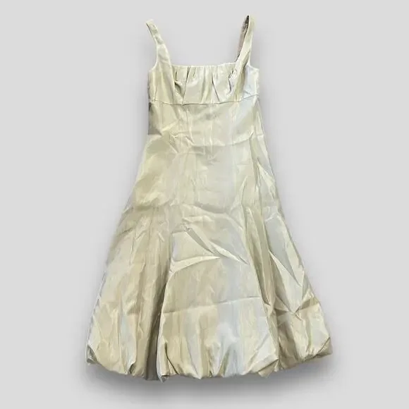 VERA WANG MAIDS SATIN COCKTAIL FORMAL DRESS CHAMPAGNE IVORY MEDIUM 6 - Picture 3 of 10